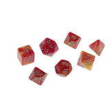 Maxbell Maxbell 7pcs Polyhedral Dice D4 D6 D8 D10 D12 D20 for DnD RPG Games Red Yellow
