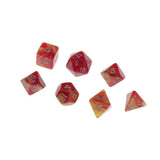 Maxbell Maxbell 7pcs Polyhedral Dice D4 D6 D8 D10 D12 D20 for DnD RPG Games Red Yellow