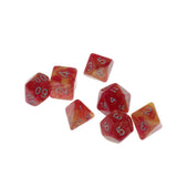 Maxbell Maxbell 7pcs Polyhedral Dice D4 D6 D8 D10 D12 D20 for DnD RPG Games Red Yellow