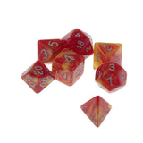 Maxbell Maxbell 7pcs Polyhedral Dice D4 D6 D8 D10 D12 D20 for DnD RPG Games Red Yellow