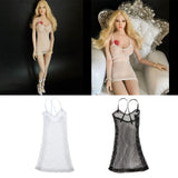 8x1/6 Mesh Strap Dress Women Clothes for 12'' Action Figure Accessories Black