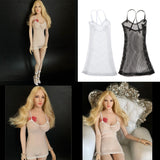 8x1/6 Mesh Strap Dress Women Clothes for 12'' Action Figure Accessories Black