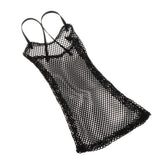 8x1/6 Mesh Strap Dress Women Clothes for 12'' Action Figure Accessories Black