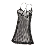 8x1/6 Mesh Strap Dress Women Clothes for 12'' Action Figure Accessories Black