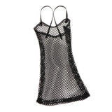 8x1/6 Mesh Strap Dress Women Clothes for 12'' Action Figure Accessories Black