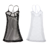 8x1/6 Mesh Strap Dress Women Clothes for 12'' Action Figure Accessories Black