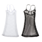 8x1/6 Mesh Strap Dress Women Clothes for 12'' Action Figure Accessories Black