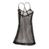 8x1/6 Mesh Strap Dress Women Clothes for 12'' Action Figure Accessories Black