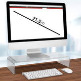 Home Clear Monitor Stand Shelf PC LCD Computer Screen Riser Tray Holder 2pcs