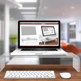 Home Clear Monitor Stand Shelf PC LCD Computer Screen Riser Tray Holder 2pcs