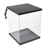 Clear Plastic Display Case Countertop Box Cube Storage w/LED Light 21x21x40cm