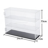 3xTransparent Acrylic Display Case Models Toys Desk Dustproof Box Container