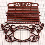 Maxbell 2xModel Train 1:6 Scale Park Street Seat Bench Chair Settee Brown