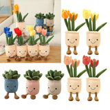 Maxbell 8 PCS Cute Lifelike Plush Green Potted Plants Plant Stuffed Toy Decors