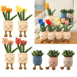 Maxbell 8 PCS Cute Lifelike Plush Green Potted Plants Plant Stuffed Toy Decors