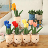 Maxbell 8pcs Lifelike Plush Green Potted Plants Plant Stuffed Toy Decor 25cm