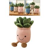 Maxbell 8pcs Lifelike Plush Green Potted Plants Plant Stuffed Toy Decor 25cm