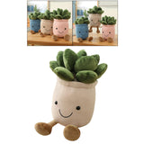 Maxbell 8pcs Lifelike Plush Green Potted Plants Plant Stuffed Toy Decor 25cm