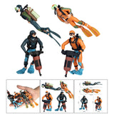 Maxbell 6pcs Miniature Diver Figure Ocean Model Decor Fish Tank Accessories