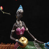 Exotic African Sculpture Tribal Lady Women Craft Home Resin Statue B