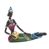 Exotic African Sculpture Tribal Lady Women Craft Home Resin Statue B