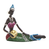 Exotic African Sculpture Tribal Lady Women Craft Home Resin Statue B