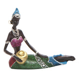 Exotic African Sculpture Tribal Lady Women Craft Home Resin Statue B