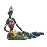 Exotic African Sculpture Tribal Lady Women Craft Home Resin Statue B