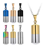 Maxbell Stainless Steel Tube Pendant Necklace Hollow Case Capsule ;for Ashes