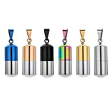 Maxbell Stainless Steel Tube Pendant Necklace Hollow Case Capsule, for Ashes