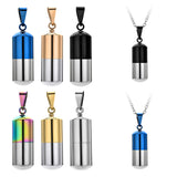 Maxbell Stainless Steel Tube Pendant Necklace Hollow Case Capsule, for Ashes