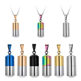 Maxbell Stainless Steel Tube Pendant Necklace Hollow Case Capsule, for Ashes