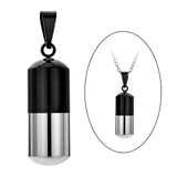 Maxbell Stainless Steel Tube Pendant Necklace Hollow Case Capsule ;for Ashes