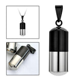 Maxbell Stainless Steel Tube Pendant Necklace Hollow Case Capsule, for Ashes