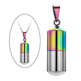 Maxbell Stainless Steel Tube Pendant Necklace Hollow Case Capsule, for Ashes