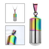 Maxbell Stainless Steel Tube Pendant Necklace Hollow Case Capsule, for Ashes