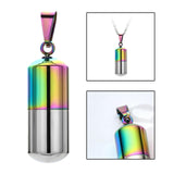 Maxbell Stainless Steel Tube Pendant Necklace Hollow Case Capsule, for Ashes