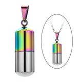 Maxbell Stainless Steel Tube Pendant Necklace Hollow Case Capsule for Ashes,