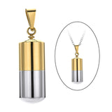 Maxbell Stainless Steel Tube Pendant Necklace Hollow Case Capsule for Ashes,