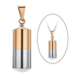 Maxbell Stainless Steel Tube Pendant Necklace Hollow Case Capsule for Ashes /