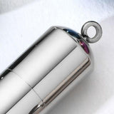 Maxbell Stainless Steel Tube Pendant Necklace Hollow Case Capsule ;for Ashes