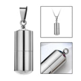 Maxbell Stainless Steel Tube Pendant Necklace Hollow Case Capsule for Ashes,