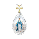 Maxbell 2x1pc Fashion Crystal Pendant Elegant Gift Christian Necklace Anniversary Gift Maria