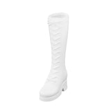 Maxbell 1/6 High-Heeled Combat Boots for 12 Inch Figure Accessories White