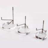 Maxbell 2 Pieces Acrylic Display Stand Rack Round Base for Minerals Rocks Stone