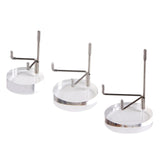 Maxbell 2 Pieces Acrylic Display Stand Rack Round Base for Minerals Rocks Stone