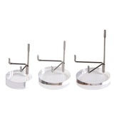 Maxbell 2 Pieces Acrylic Display Stand Rack Round Base for Minerals Rocks Stone