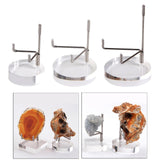 Maxbell 2 Pieces Acrylic Display Stand Rack Round Base for Minerals Rocks Stone
