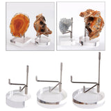 Maxbell 2 Pieces Acrylic Display Stand Rack Round Base for Minerals Rocks Stone
