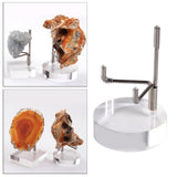 Maxbell 2 Pieces Acrylic Display Stand Rack Round Base for Minerals Rocks Stone